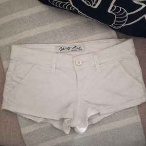 Women's Cotton Shorts White w/ Floral Stiching Size 0
